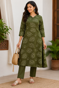 A-Line Cotton Kurthi Two piece Set
