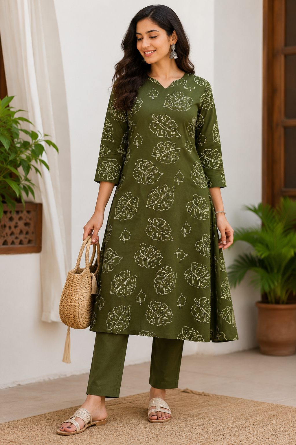 A-Line Cotton Kurthi Two piece Set